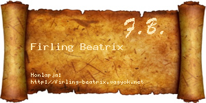 Firling Beatrix névjegykártya