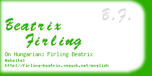 beatrix firling business card